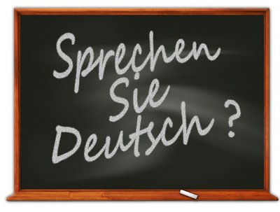 Tafel mit der Aufschrift "Sprechen Sie deutsch?"